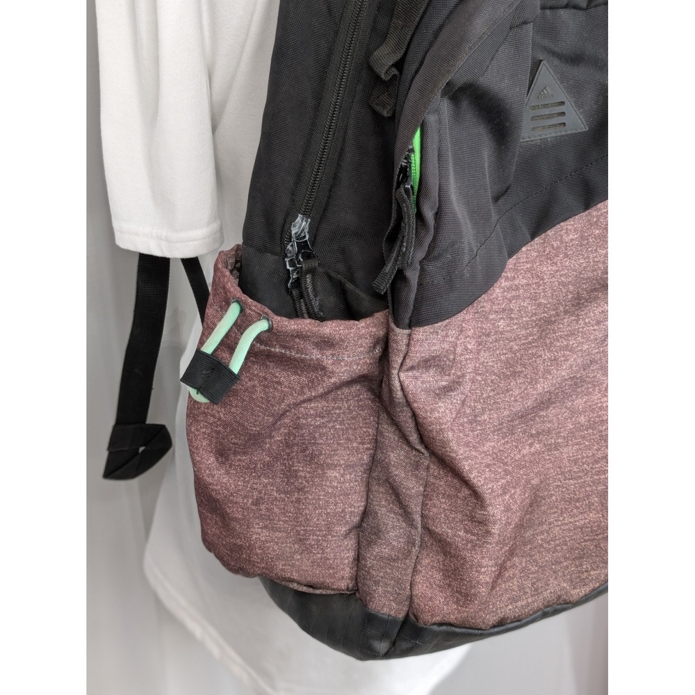 adidas Backpack Heather Burgundy Black Laptop School Travel Book Bag 20x12x8 - Picture 5 of 15